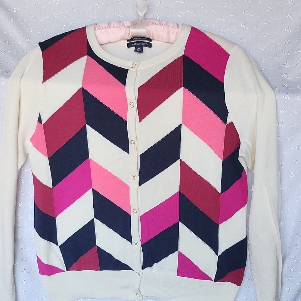 Lands' End Chevron Cardigan
